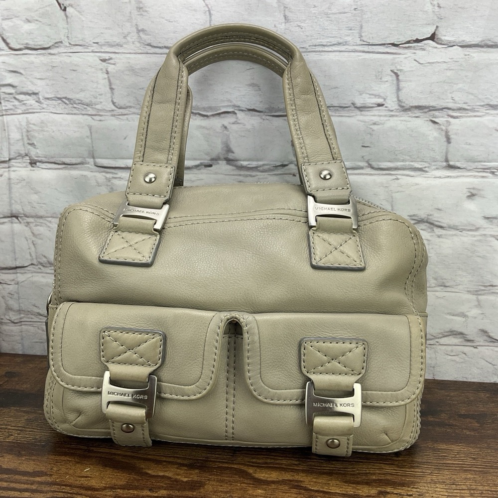 Michael Kors Sage Leather Barrel Satchel Handbag Purse
